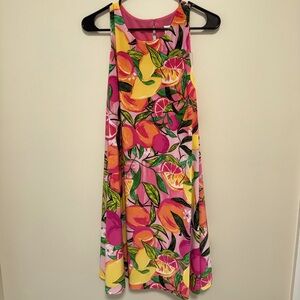 Tropical Pink Combo Dress featuring Tropical Fruit